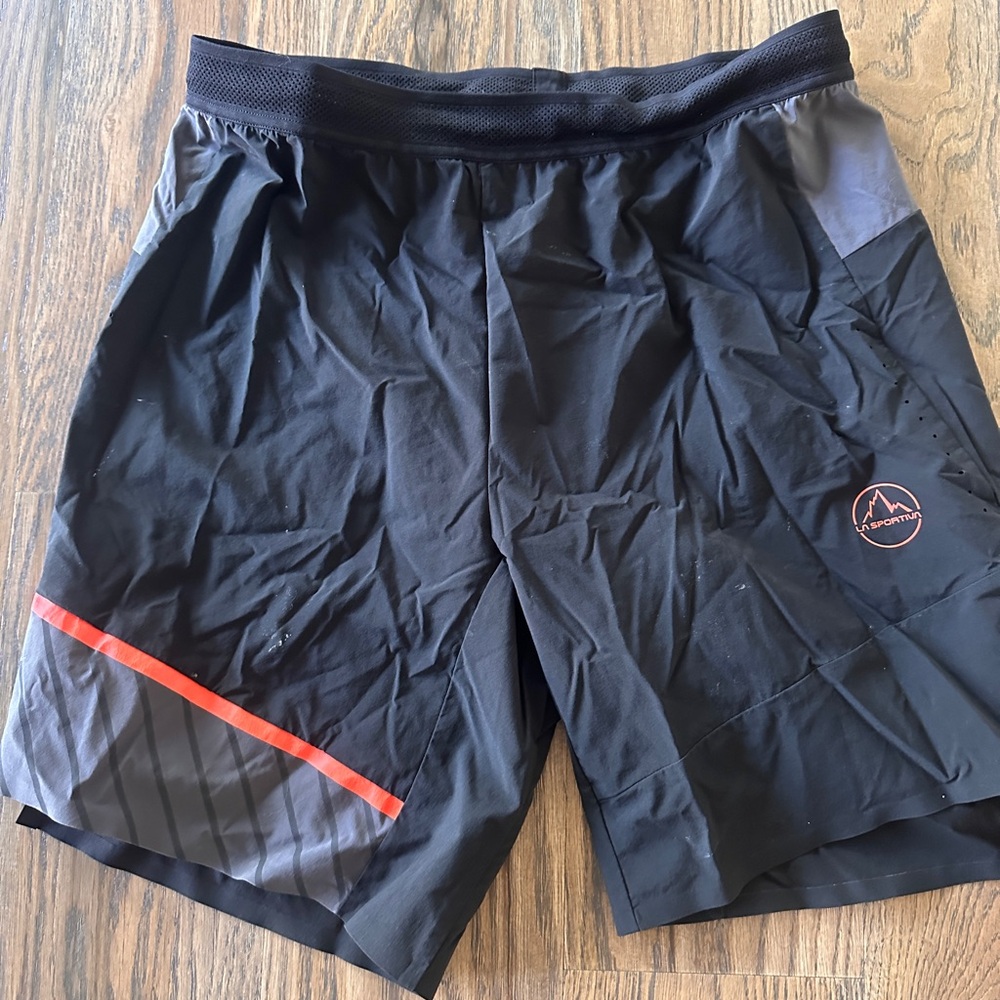 La Sportiva Black and Red Athletic Shorts